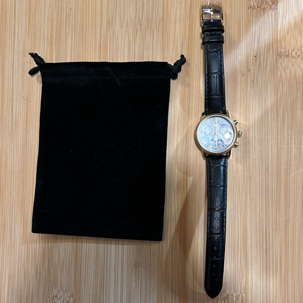 S.Coifman Watch With 32mm Chronograph MoonPhase & Black Alligator Leathe… - Picture 5 of 5